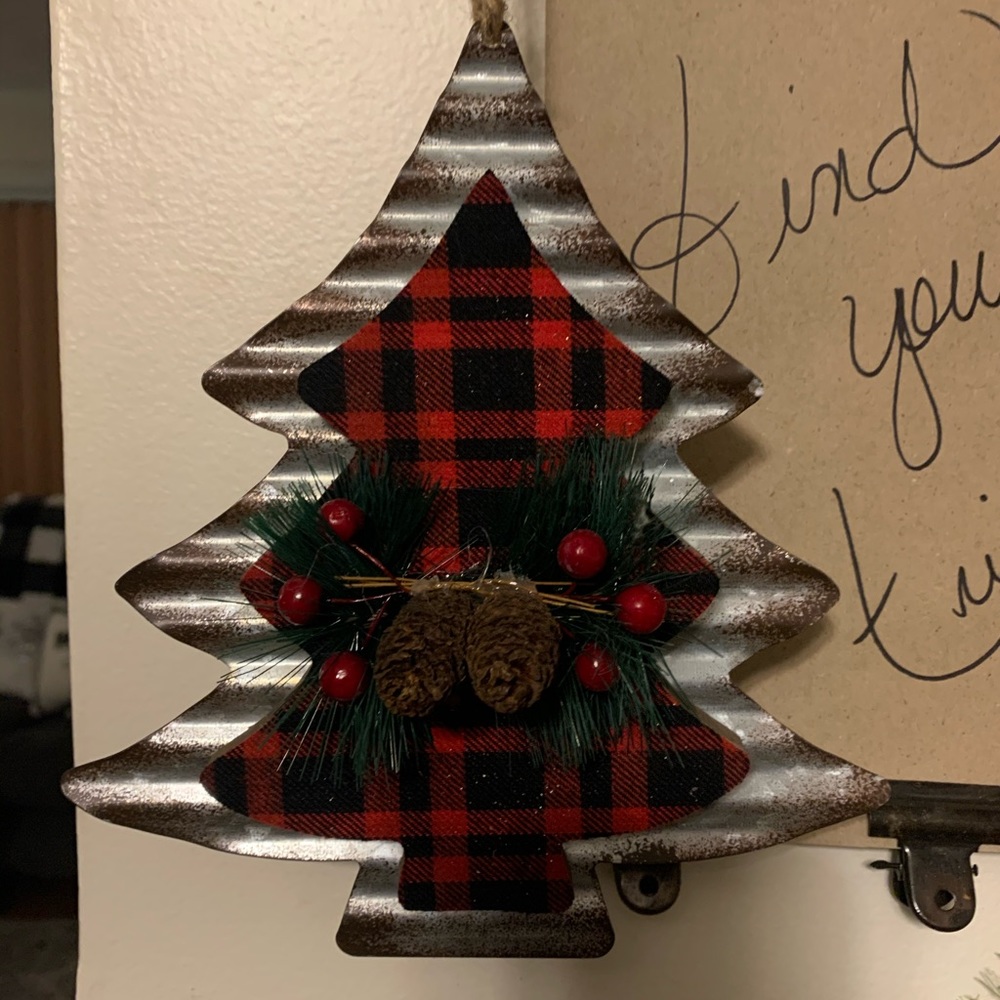 Farmhouse buffalo checkered Christmas ornament